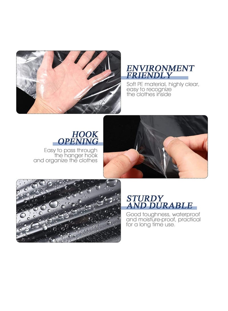 Y&D 50Pcs Garment Bags Clear Clothing Dust Cover Hanging Closet Storage Shoulder Protectors Shield for Home 60x100cm  - Image 5