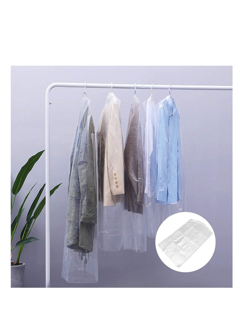 Y&D 50Pcs Garment Bags Clear Clothing Dust Cover Hanging Closet Storage Shoulder Protectors Shield for Home 60x100cm  - Image 4
