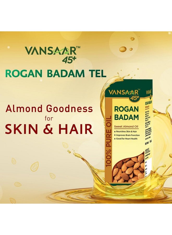 بايدياناث فانسار 45+ روغان بادام شيرين (زيت اللوز الحلو) 100 مل 100% بادام تل نقي للبشرة المتوهجة ونمو الشعر، زيت اللوز الحلو المعصور على البارد والمصنوع من اللوز الكاليفورني. - Image 3