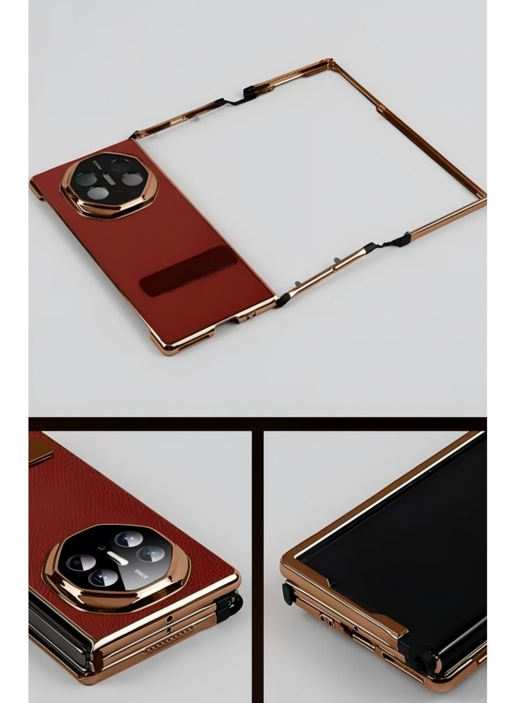 Case Compatible with Huawei Mate XT/Mate XT Ultimate(2024),With Lens Protection and Bracket,Anti-fingerprint Leather - Image 2