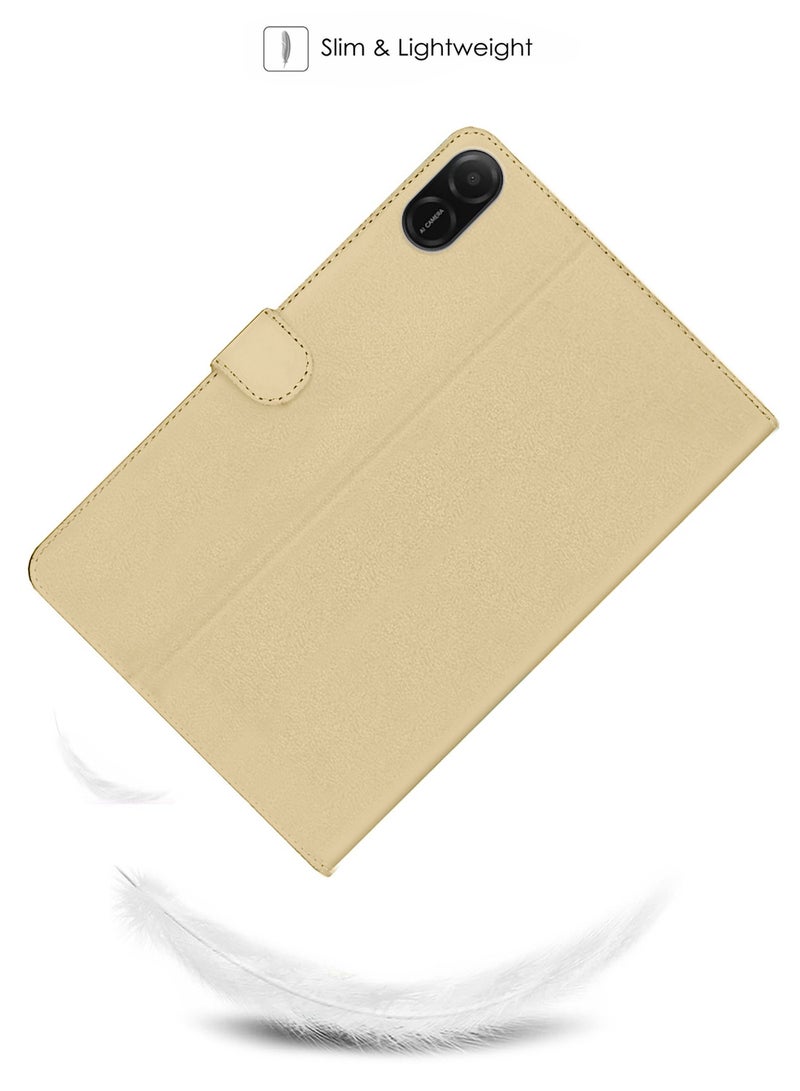 OMAKER Honor Pad X8a 2024 (11 Inch) PU Leather Magnetic Closure Flip Case Cover (TCFPSR) - Gold - Image 2