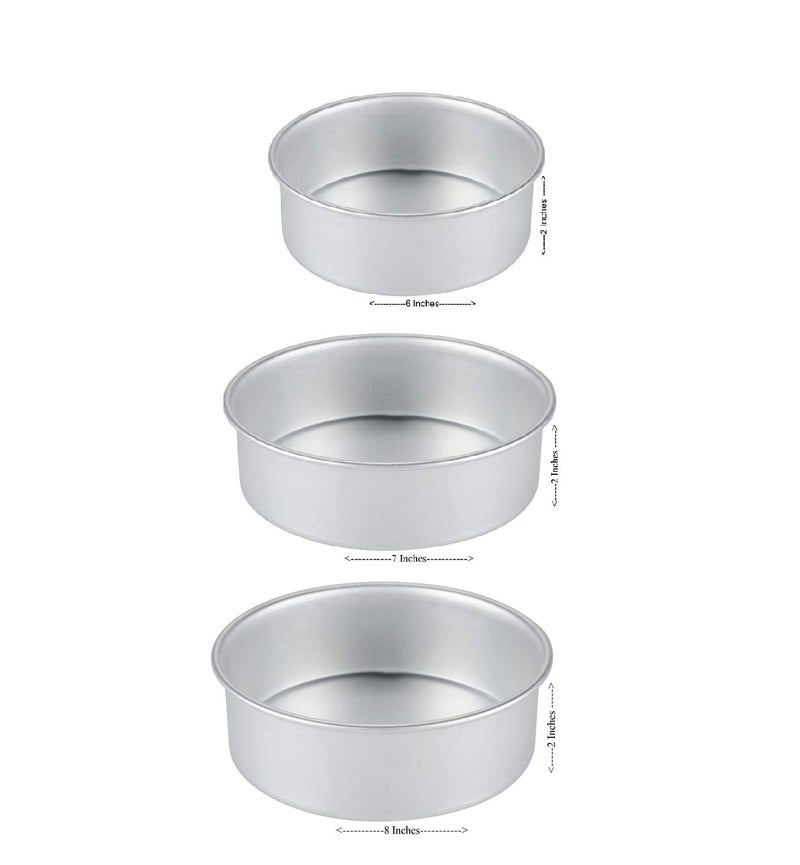 RINKLE TRENDZ 3 in 1 Aluminium Round Cake Mould (8/7/6 Inch) - Image 2