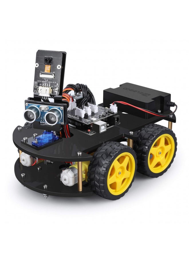 ELEGOO - ELEGOO UNO R3 Project Smart Robot Car Kit V4 with UNO R3, Line Tracking Module, Ultrasonic Sensor, IR Remote Control etc. Intelligent and Educational Toy Robotic Kit for Arduino Learner - Image 1