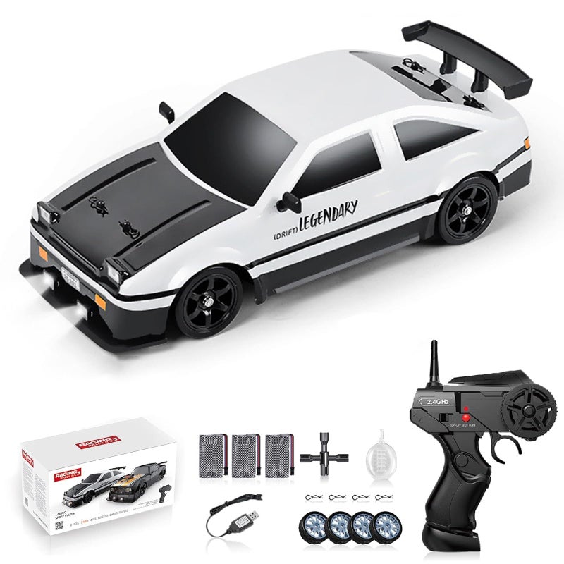 Hylukon RC Drift Car 116 Scale AE86 Model RC Drift Car 4WD 18KMh High Speed Remote Control Cars with LED Lights Spray Drifting Tires Sport Racing OnRoad Vehicle for Teens Adults - Image 3