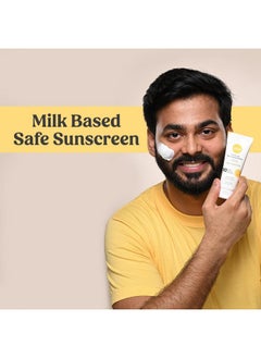 vilvah STORE Vilvah Meltinmilk Sunscreen Spf 50 Pa+++ With Soy Milk Extract Lightweight No White Cast Protects Skin From Dangerous Uva Uvb & Blue Light For Men & Women 60Ml  - Image 3