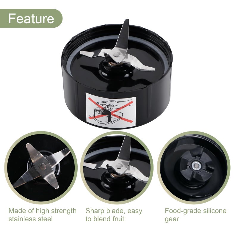 Equust 2-pack Cross Blade Blender Replacement Parts Work with Magic Bullet 250w Blenders Model MB1001 Series, Black - Image 2