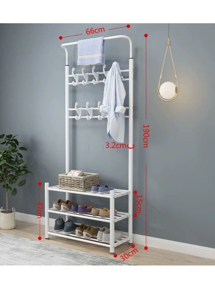 Living Metal clothes hanger, organizer, and clothes holder, white, 190x45x65 cm - Image 1