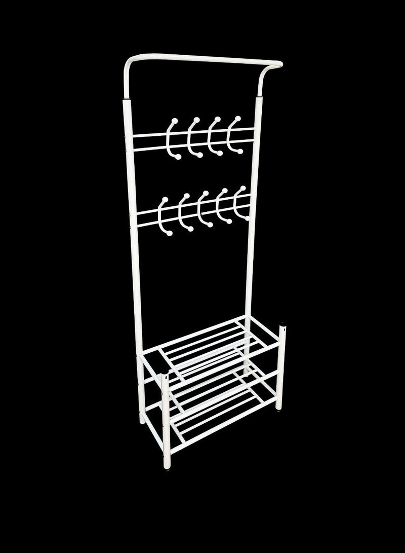 Living Metal clothes hanger, organizer, and clothes holder, white, 190x45x65 cm - Image 2