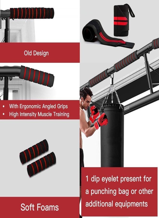 AmazeFan Pull Up Bar, Doorway Mount with Ergonomic Grip - Fitness Chin-Up Frame for Home Gym Exercise, 400 lbs Capacity, Alloy Steel, Foldable - Includes 2 Wrist Straps & Workout Guide - Image 2