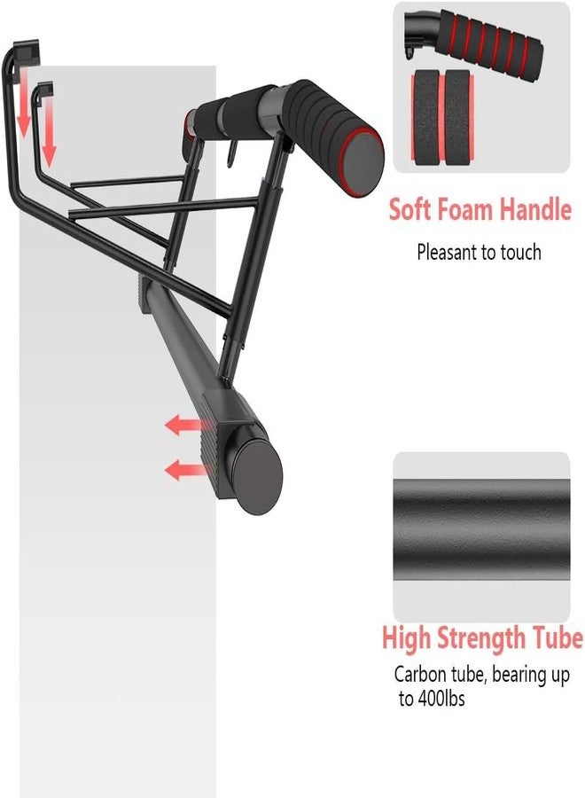 AmazeFan Pull Up Bar, Doorway Mount with Ergonomic Grip - Fitness Chin-Up Frame for Home Gym Exercise, 400 lbs Capacity, Alloy Steel, Foldable - Includes 2 Wrist Straps & Workout Guide - Image 4