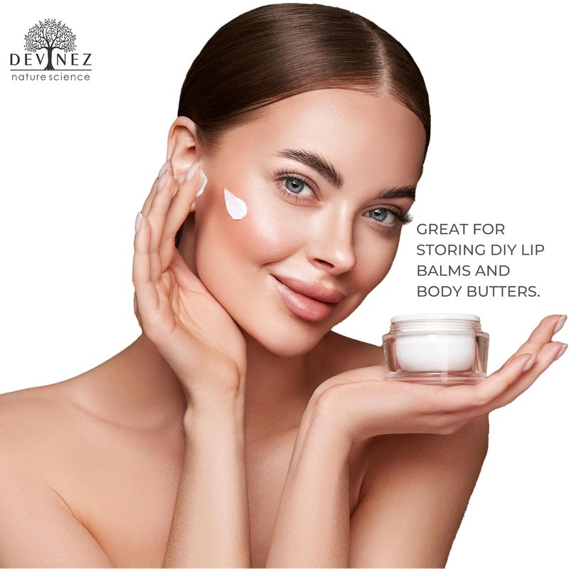 Devinez Multipurpose (Pack of 2) Round Frost Glass Cosmetic Jars,50gm with Inner Liners and Silver Lids, Travel Jars, Refillable for Makeup, Cream, Lotion, Sugar Scrubs, Eye Shadow Paint, Jewelry - Image 2