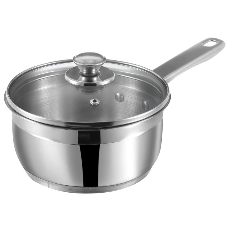 VINOD Vinod Two Tone Stainless Steel Saucepan with Glass Lid 11 Litre 14 cm 62mm Thick SAS Bottom Sturdy Riveted Handle 2 Year Warranty Induction Friendly Silver - Image 3