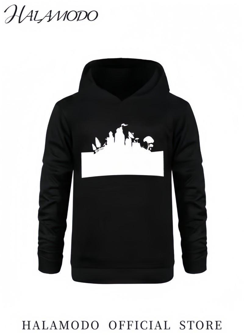 HALAMODO Unisex Hoodie Sweatshirt with Printed Casual Fashion Long Sleeve Hooded Sweatshirt Drawstring Hoodies Coat Pullover for Men and Women  - Image 2