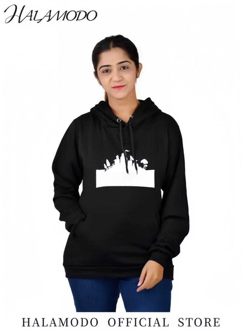 HALAMODO Unisex Hoodie Sweatshirt with Printed Casual Fashion Long Sleeve Hooded Sweatshirt Drawstring Hoodies Coat Pullover for Men and Women  - Image 4