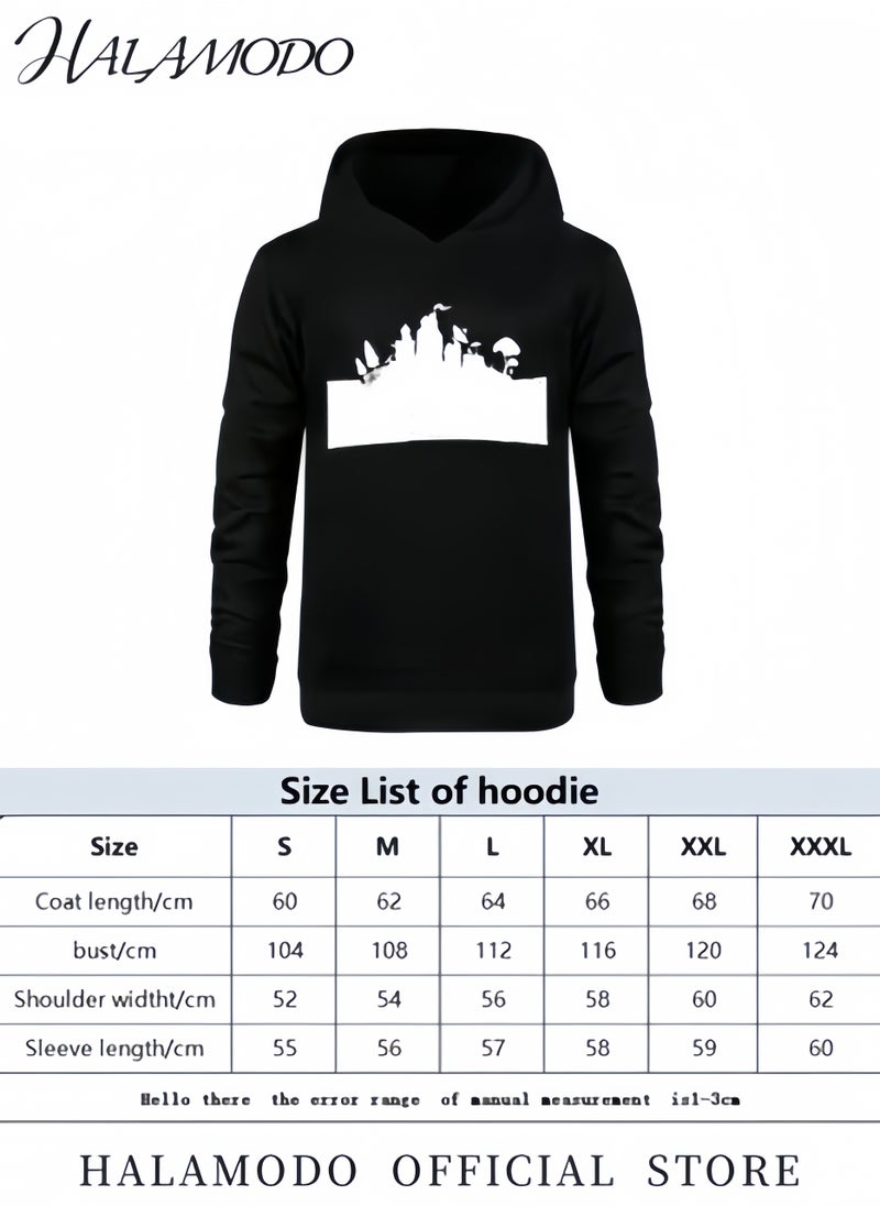 HALAMODO Unisex Hoodie Sweatshirt with Printed Casual Fashion Long Sleeve Hooded Sweatshirt Drawstring Hoodies Coat Pullover for Men and Women  - Image 5