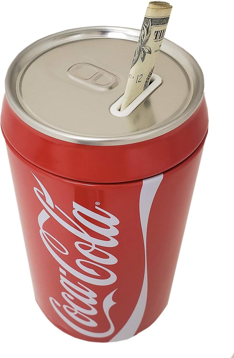 The Tin Box Company Coca Cola Can Bank with Removable Lid - Red - Image 3