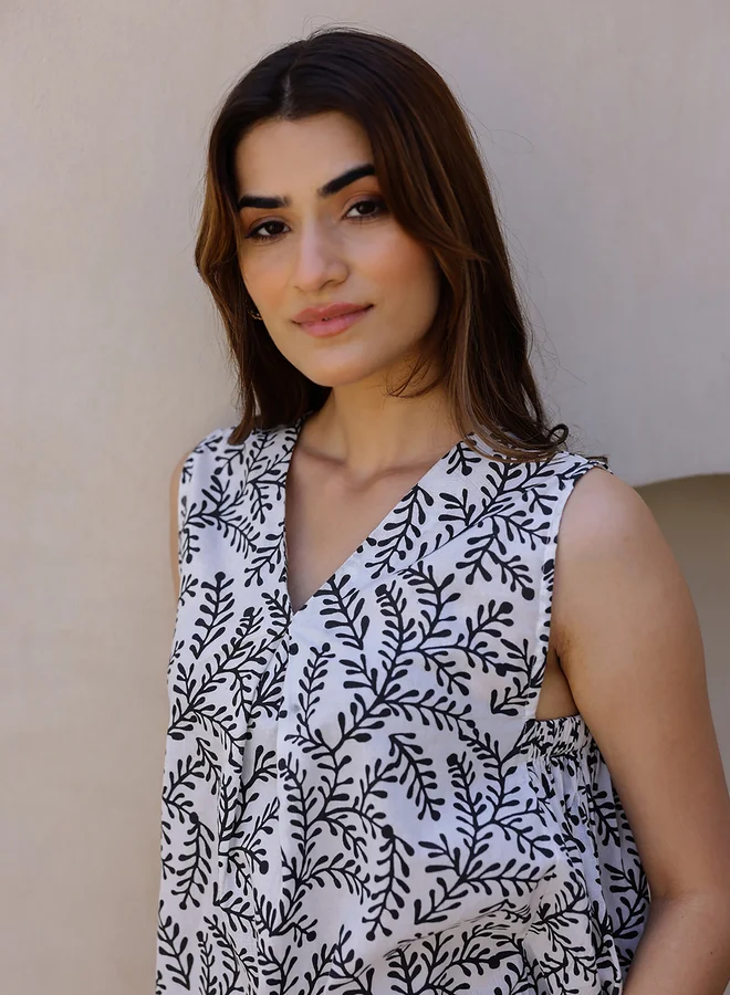sanskrutihomes Sanskrutihomes Floral Printed Cotton Top and Pyjama Set