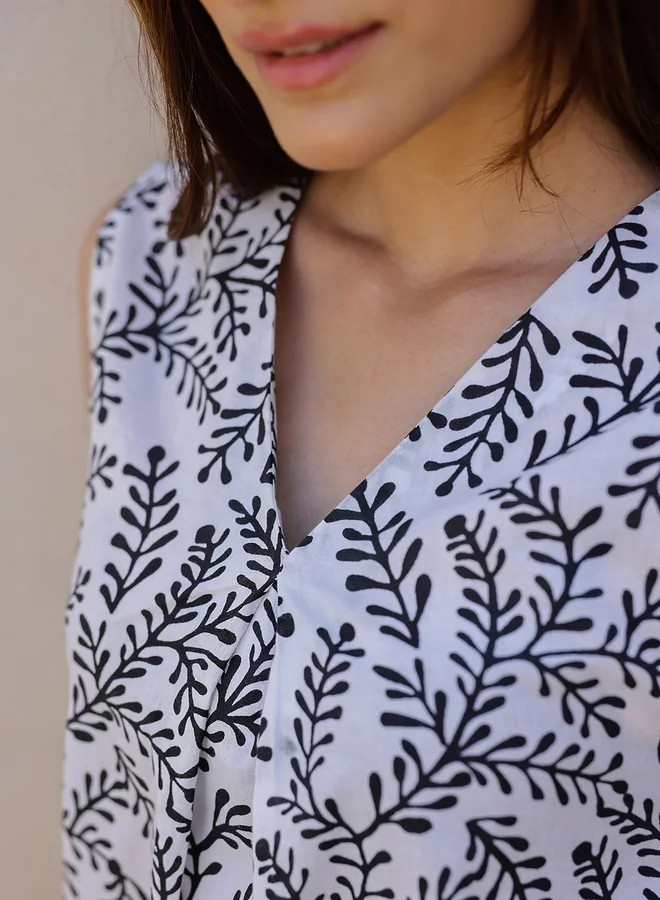 sanskrutihomes Sanskrutihomes Floral Printed Cotton Top and Pyjama Set