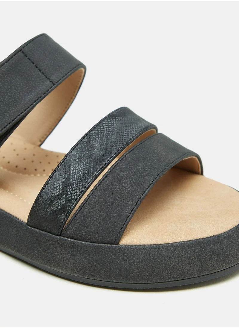 فلورا بيلا Solid Slip On Open Toe Sandals with Flatform Heels