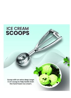 MARKQ Ice Cream Scoop with Easy Trigger, 5cm Stainless Steel Cookie Scoop for Baking Cupcakes Meatballs Melon Balls, Mashed Potatoes Muffins Scoop  - Image 4