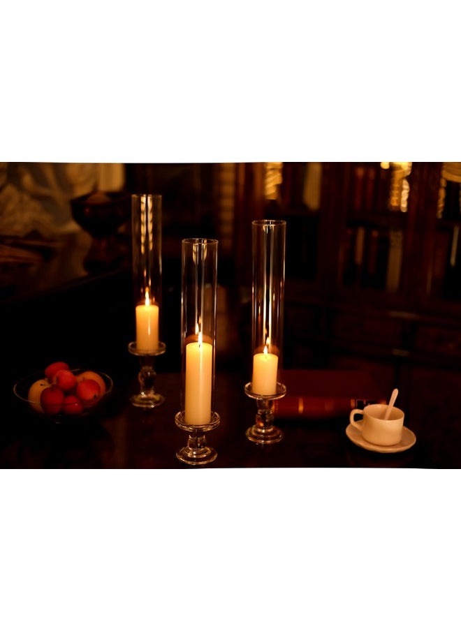 CYS EXCEL CYS EXCEL 2 PCS (H:14" D:2.5") Open Ended Glass Hurricane Candleholder Tube Shade | Multiple Size Choices Open Flame Candle Chimney Tube Cover | Bottomless Cylinder  - Image 4