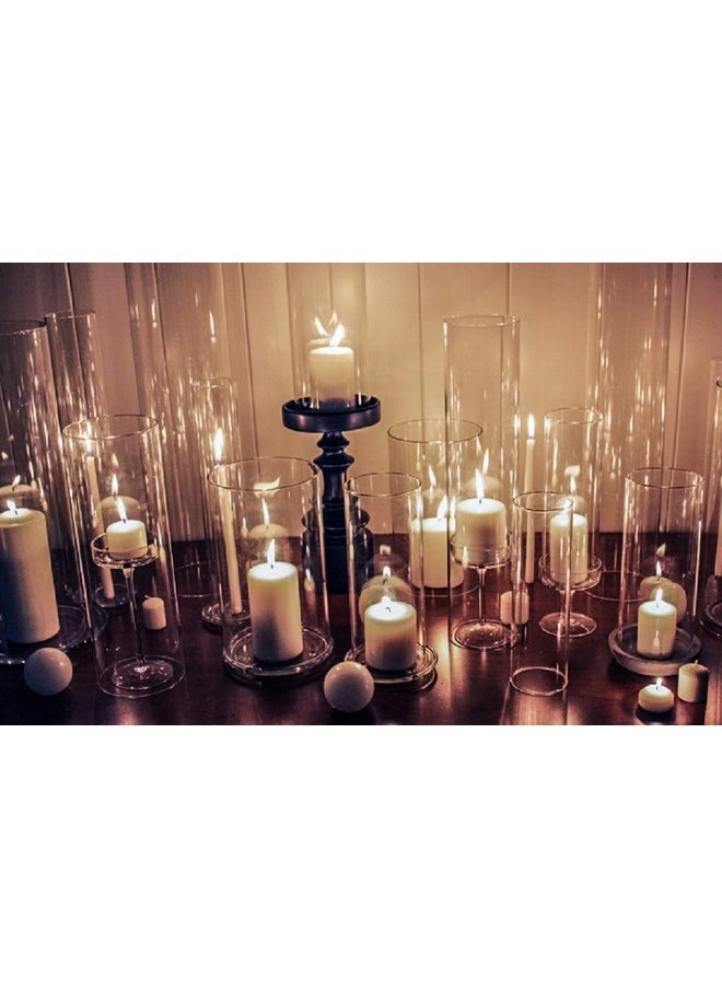 CYS EXCEL CYS EXCEL 2 PCS (H:14" D:2.5") Open Ended Glass Hurricane Candleholder Tube Shade | Multiple Size Choices Open Flame Candle Chimney Tube Cover | Bottomless Cylinder  - Image 5
