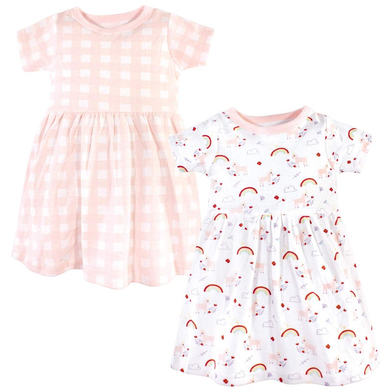 Luvable Friends Luvable Friends Baby Girls Cotton Dress Unicorn 03 Months