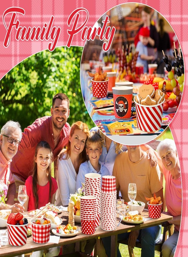 Zubebe 120 Pack Christmas Ice Cream Cups 9 oz Disposable Treat Snack Cup Red Paper Bowls for Hot or Cold Food Plaid Dot Striped Dessert Bowl for Sundae Frozen Yogurt Soup Christmas Xmas Party Supplies - Image 3