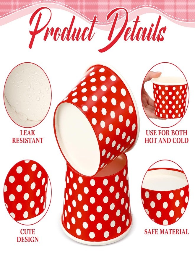 Zubebe 120 Pack Christmas Ice Cream Cups 9 oz Disposable Treat Snack Cup Red Paper Bowls for Hot or Cold Food Plaid Dot Striped Dessert Bowl for Sundae Frozen Yogurt Soup Christmas Xmas Party Supplies - Image 5