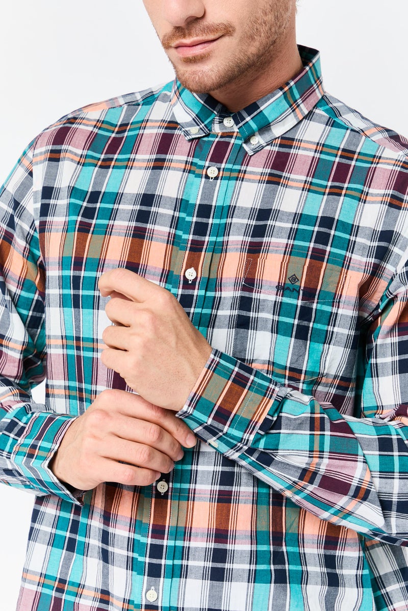 GANT Men Regular Fit Checkered Long Sleeve Casual Shirt, Multicolor - Image 3