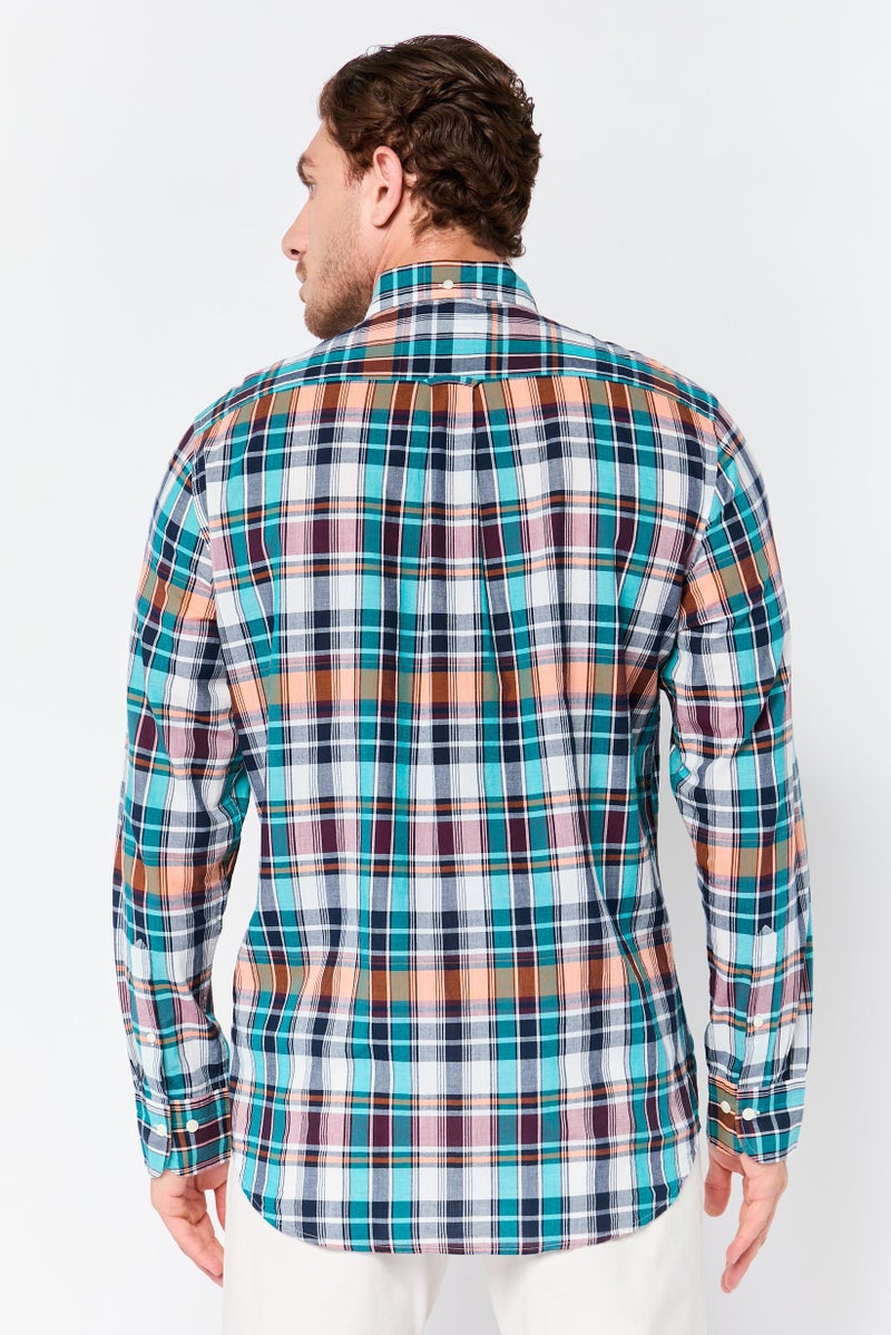 GANT Men Regular Fit Checkered Long Sleeve Casual Shirt, Multicolor - Image 4