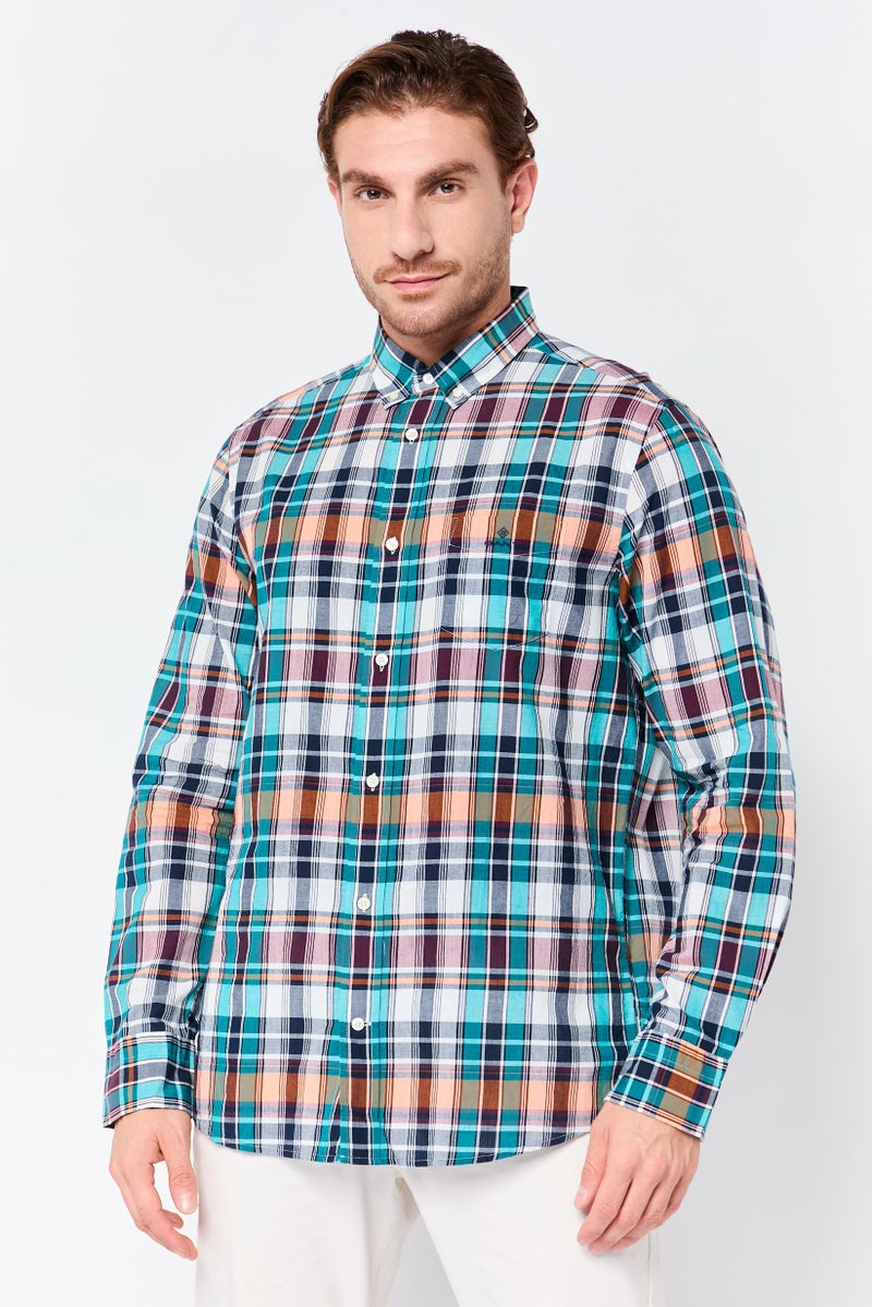 GANT Men Regular Fit Checkered Long Sleeve Casual Shirt, Multicolor - Image 1