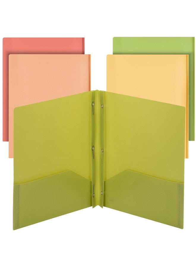 Mr. Pen - Plastic Folders With Pockets And Prong, 5 Pack, Assorted Colors, Pocket Folders, Folders With Prongs, File Folders With Fasteners, 2 Pocket Folder, Folder With Pockets, Two Pocket Folder - Image 1