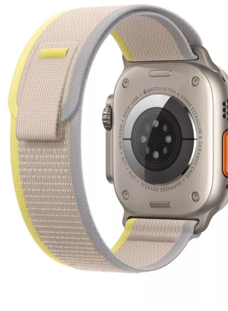 سوار ساعة ابل الشكل الجديد لون بيج مع اصفر مقاس 42/44/45/49 - Image 2