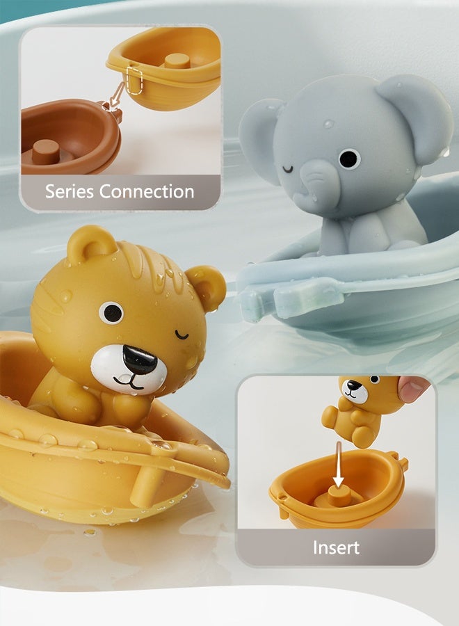 12 Pieces Kids Cute Animal Bath Toys Set For Toddler, Bathtime, Bathroom Toys, Stackable Toys, Floating Boat Toy, Gifts For Girls Boys - Image 4