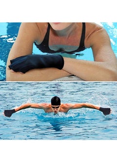yongsheng 1 Pair Webbed Swimming Gloves Aquatic Traning Fit Paddles Water Resistance Diving Hand Web (Black)Frog Webbed Fitness  - Image 4