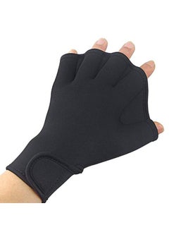 yongsheng 1 Pair Webbed Swimming Gloves Aquatic Traning Fit Paddles Water Resistance Diving Hand Web (Black)Frog Webbed Fitness  - Image 2