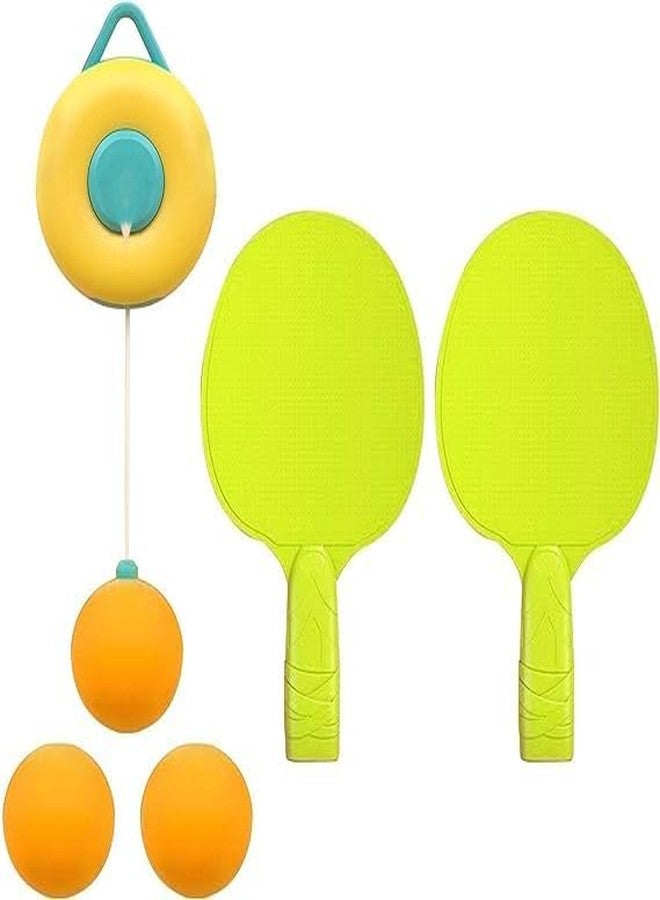 Ncry Indoor Hanging Table Tennis Trainer Portable Set - Ping Pong Ball for Kids Table, 2 Racket & 3 Practice Ball with Adjustable Height- Self Training Games (Yellow) - Image 1