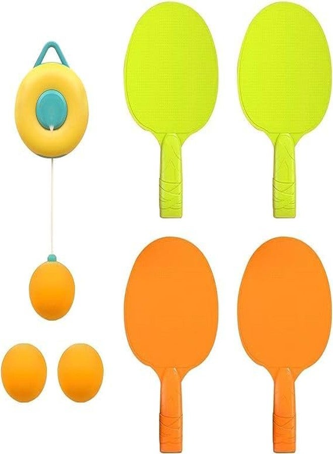 Ncry Indoor Hanging Table Tennis Trainer Portable Set - Ping Pong Ball for Kids Table, 2 Racket & 3 Practice Ball with Adjustable Height- Self Training Games (Yellow) - Image 2