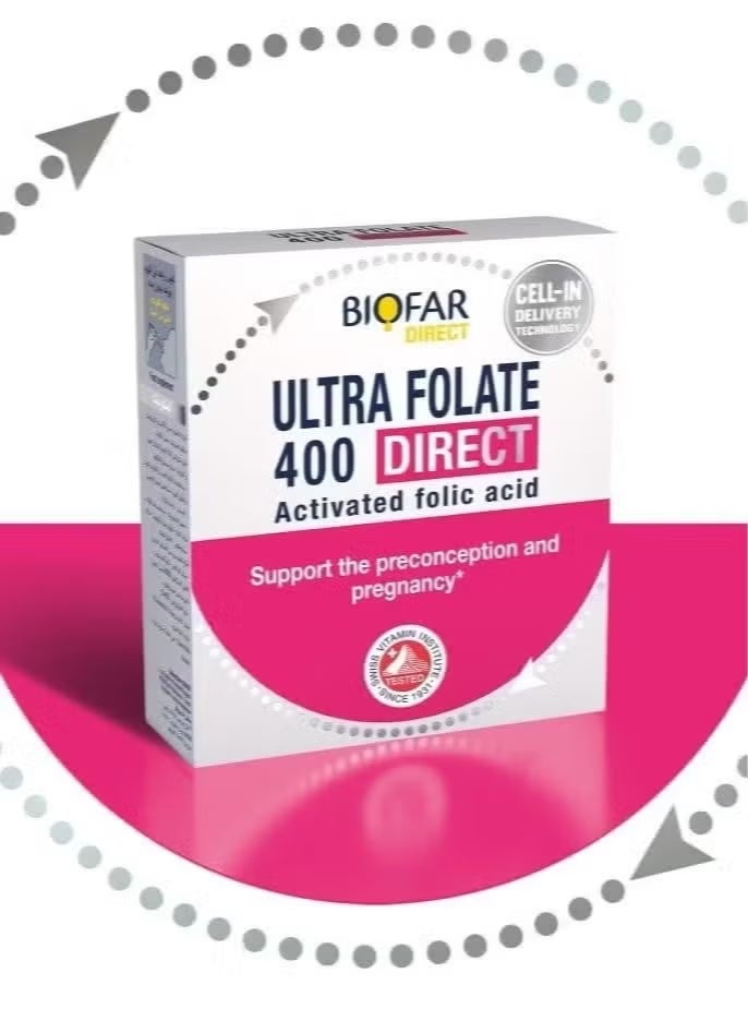 Biofar Direct Ultra Folate Support Before and During Pregnancy - 14 Sachets - Image 2