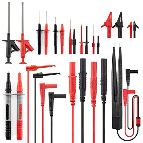 KAIWEETS 23PCS Multimeter Test Leads Kit with Replaceable Precision Probes Set and Alligator Clips, Test Probes, Test Hook, Flexible Wires Professional Kit General Use for Digital Electrical Testing - Image 1