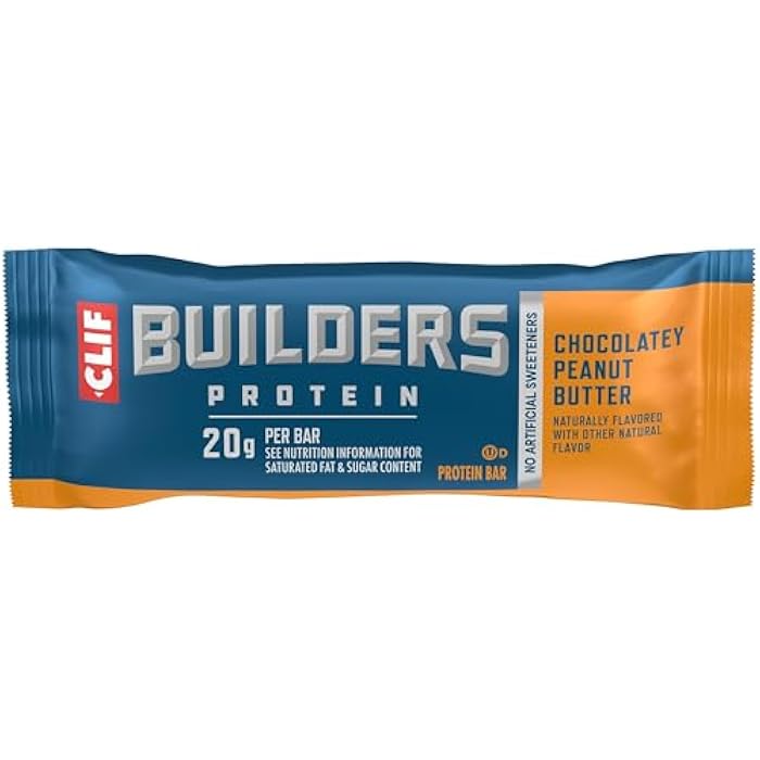 Clif Bar CLIF BUILDERS Protein Bar - Chocolate Peanut Butter Flavor - 20g Plant Based Protein - Gluten Free - Non-GMO - Low Glycemic - No Artificial Sweeteners - 2.4 oz. - Image 1