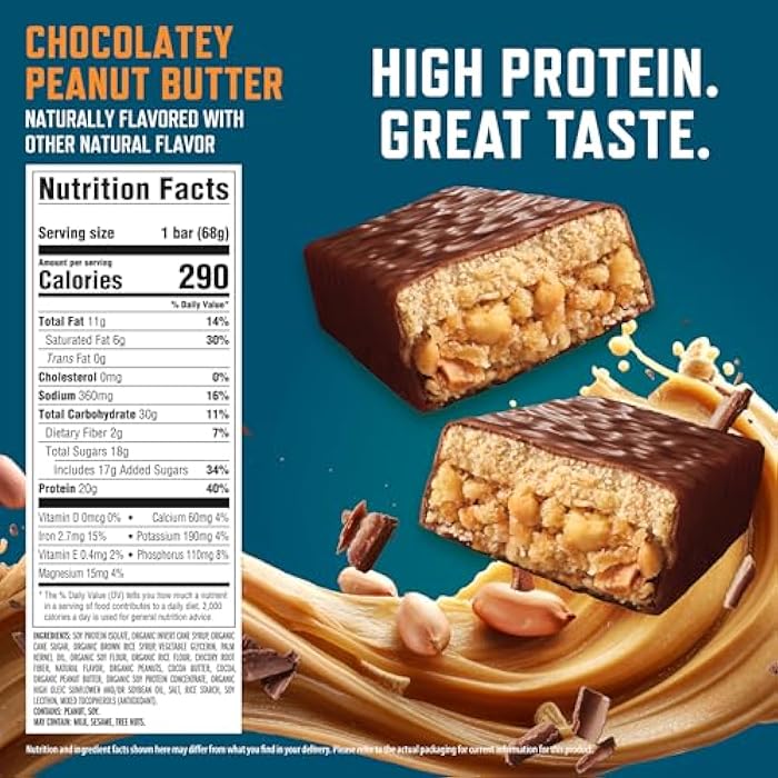 Clif Bar CLIF BUILDERS Protein Bar - Chocolate Peanut Butter Flavor - 20g Plant Based Protein - Gluten Free - Non-GMO - Low Glycemic - No Artificial Sweeteners - 2.4 oz. - Image 2