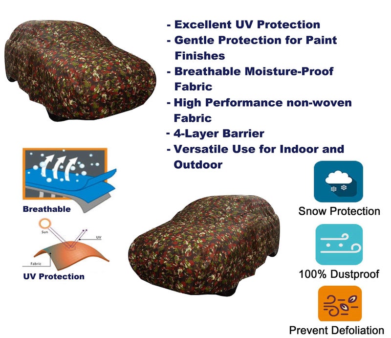 Auto Hub Car Cover Compatible with Hyundai Santroo Xing (Model : 2005-2018) with Weather Proof, Triple Stitched, Santroo Xing Car Cover- Jungle Look - Image 3