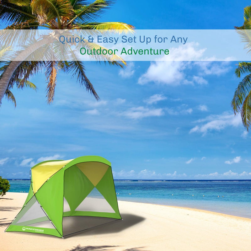 Wakeman Beach Tent Sun Shelter - Sport Umbrella - UV Protection and Water-Resistant with Carry Bag â€“ Shade Canopy for Families by Wakeman Outdoors (Green) - Image 3