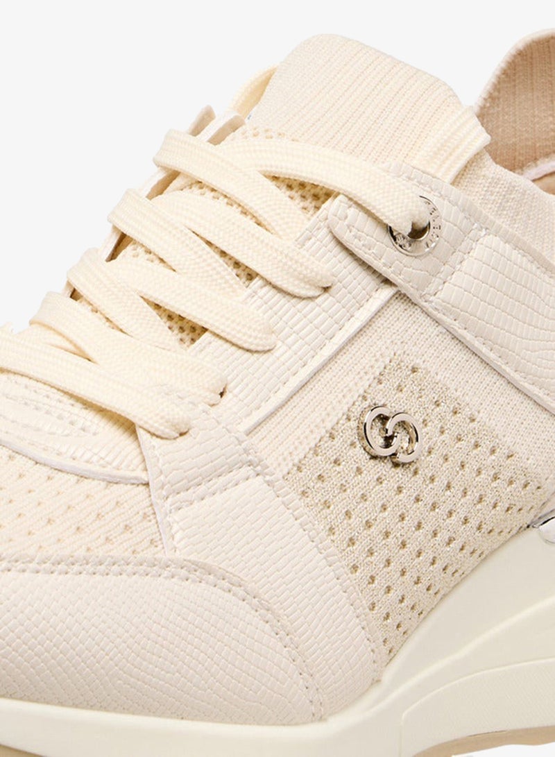 سيليست سنيكرز نسائي بكعب ويدج ورباط بنقوش - Image 4