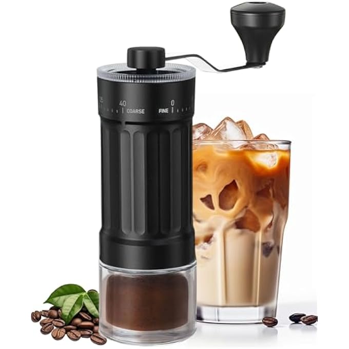 Bandai Gcctxc Manual Coffee Grinder With Ceramic Burr Handheld Hand Crank Espresso Grinder For Coarse Drip Fine Pour Over French Press Small Portable For Travel Camping Quiet Adjustable With Grind Settings - Image 1
