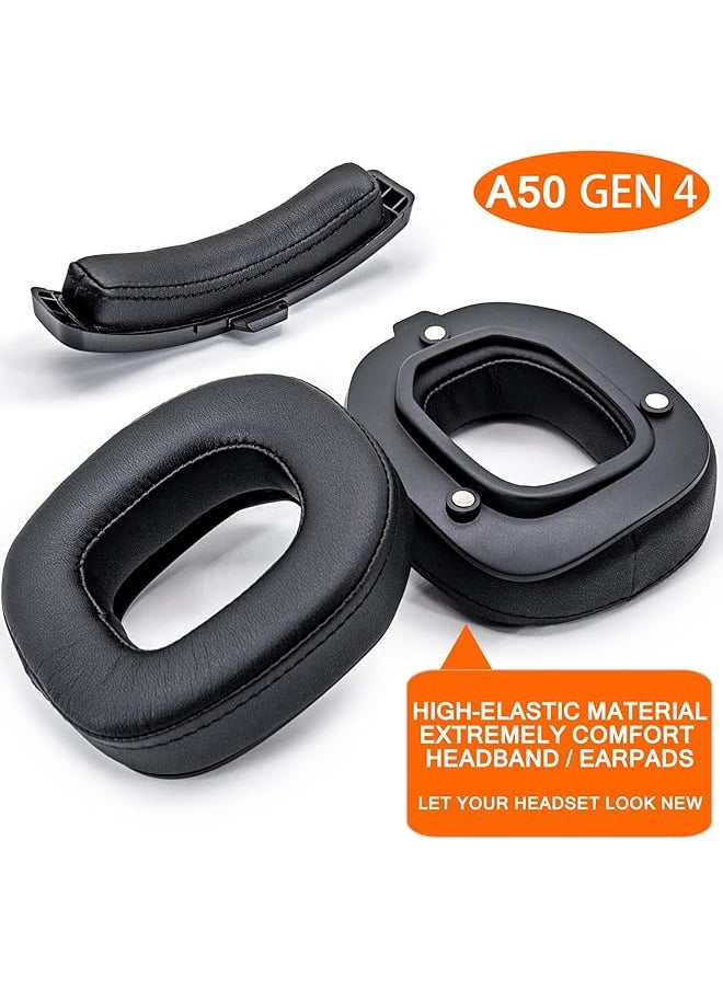 erorex - Replacement Earpads And Headband Cooling Gel Replacement Earpads For Astro A50 Gen4 Gaming Headset For Astro A50 Mod Kit Astro A50 Accessories Upgrade High Density Noise Canceling Foam Black - Image 1