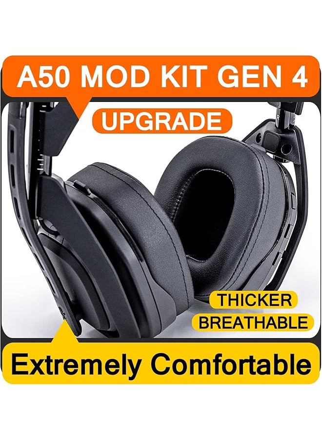 erorex - Replacement Earpads And Headband Cooling Gel Replacement Earpads For Astro A50 Gen4 Gaming Headset For Astro A50 Mod Kit Astro A50 Accessories Upgrade High Density Noise Canceling Foam Black - Image 1