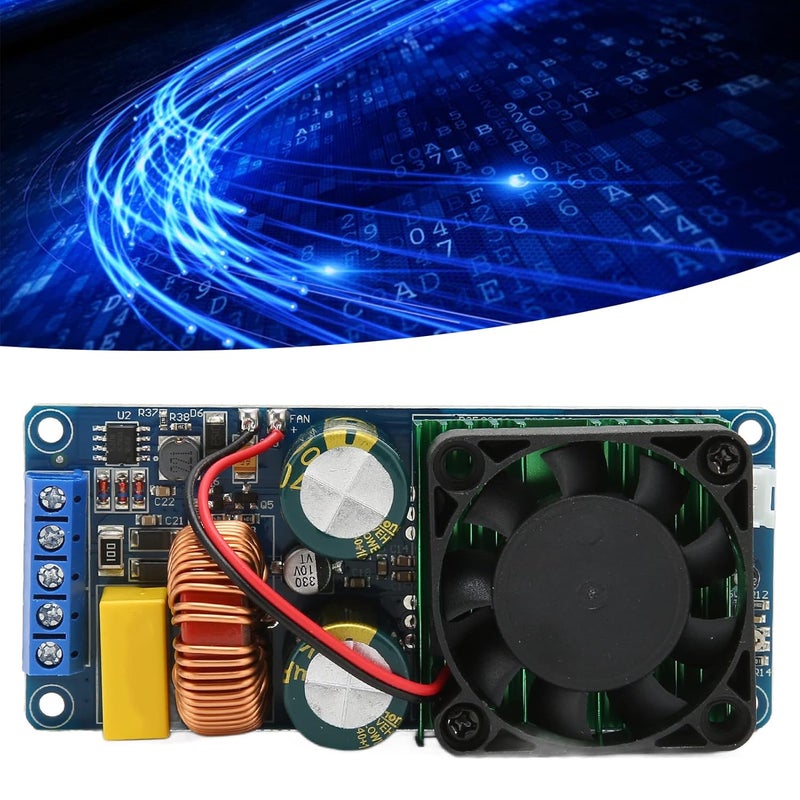 Mono Channel Amplifier Board, High Power 500W HiFi Power Amp Board with Cooling Fan, Efficient Digital Power Amplifier Board for 10 18in 4 8 Ohm Speakers, ±70V DC Dual Power Supply - Image 3